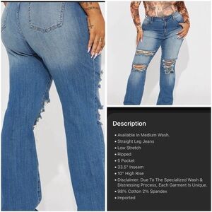 Fashion Nova Let It Be Stretch Straight Leg Jeans - Medium Wash !